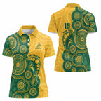 Australia Rugby Custom Women Polo Shirt Go Wallabies Aboriginal Style