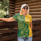Australia Rugby Custom Women Polo Shirt Go Wallabies Aboriginal Style