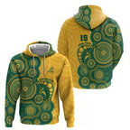 Australia Rugby Custom Zip Hoodie Go Wallabies Aboriginal Style