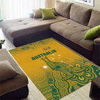 Australia Rugby Area Rug Wallabies Aboriginal Pattern