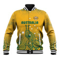 Australia Rugby Baseball Jacket Wallabies Aboriginal Pattern