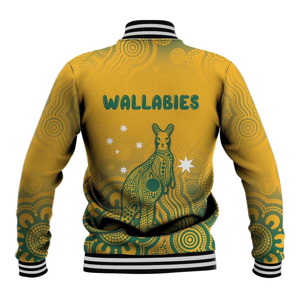 Australia Rugby Baseball Jacket Wallabies Aboriginal Pattern