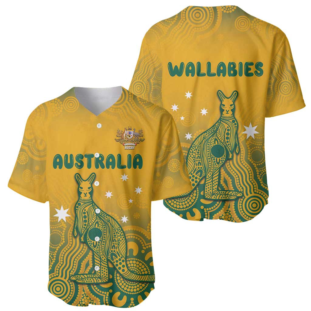 Australia Rugby Baseball Jersey Wallabies Aboriginal Pattern