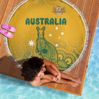 Australia Rugby Beach Blanket Wallabies Aboriginal Pattern