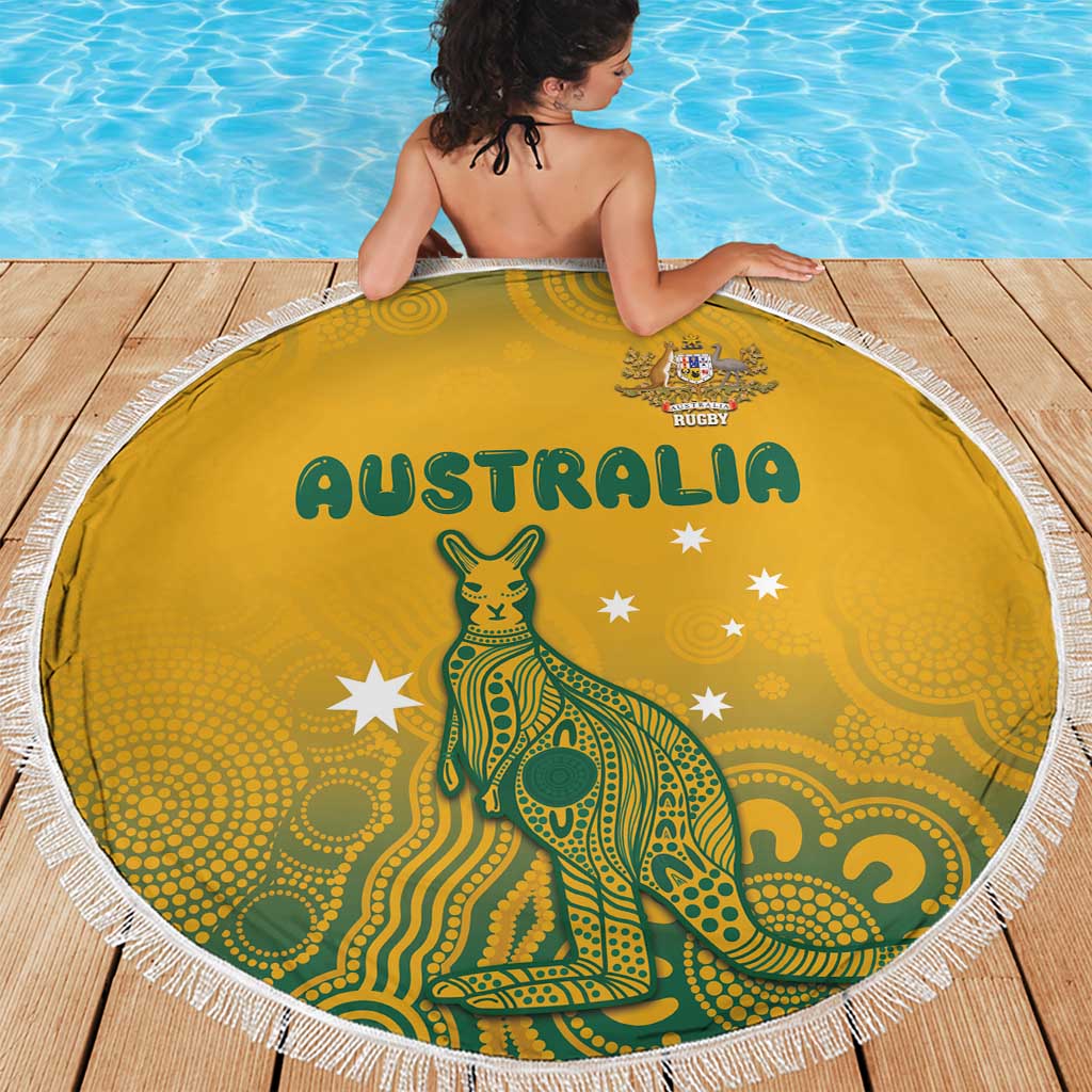 Australia Rugby Beach Blanket Wallabies Aboriginal Pattern