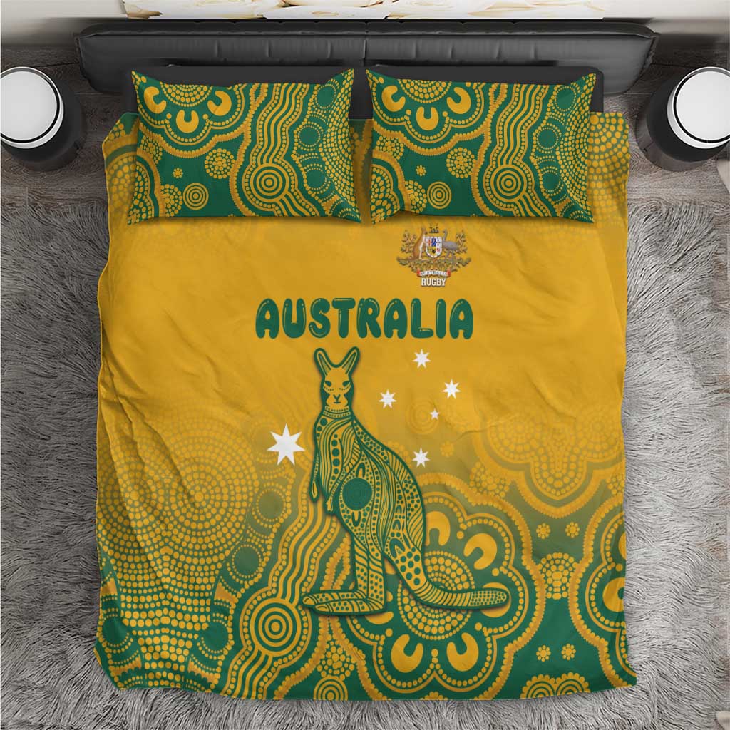 Australia Rugby Bedding Set Wallabies Aboriginal Pattern