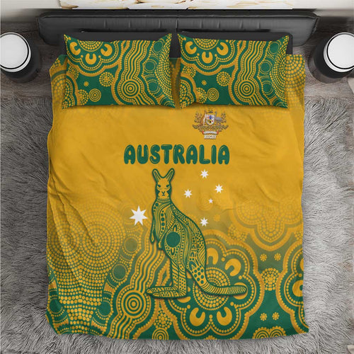Australia Rugby Bedding Set Wallabies Aboriginal Pattern