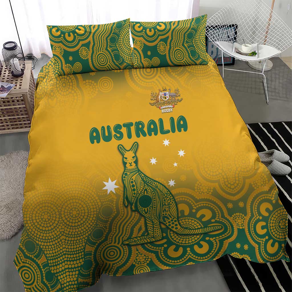 Australia Rugby Bedding Set Wallabies Aboriginal Pattern