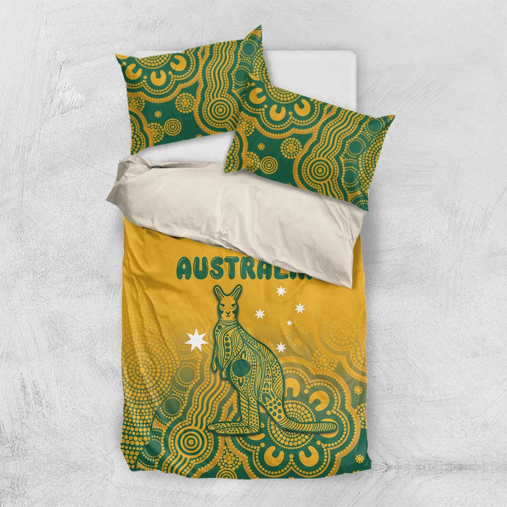 Australia Rugby Bedding Set Wallabies Aboriginal Pattern