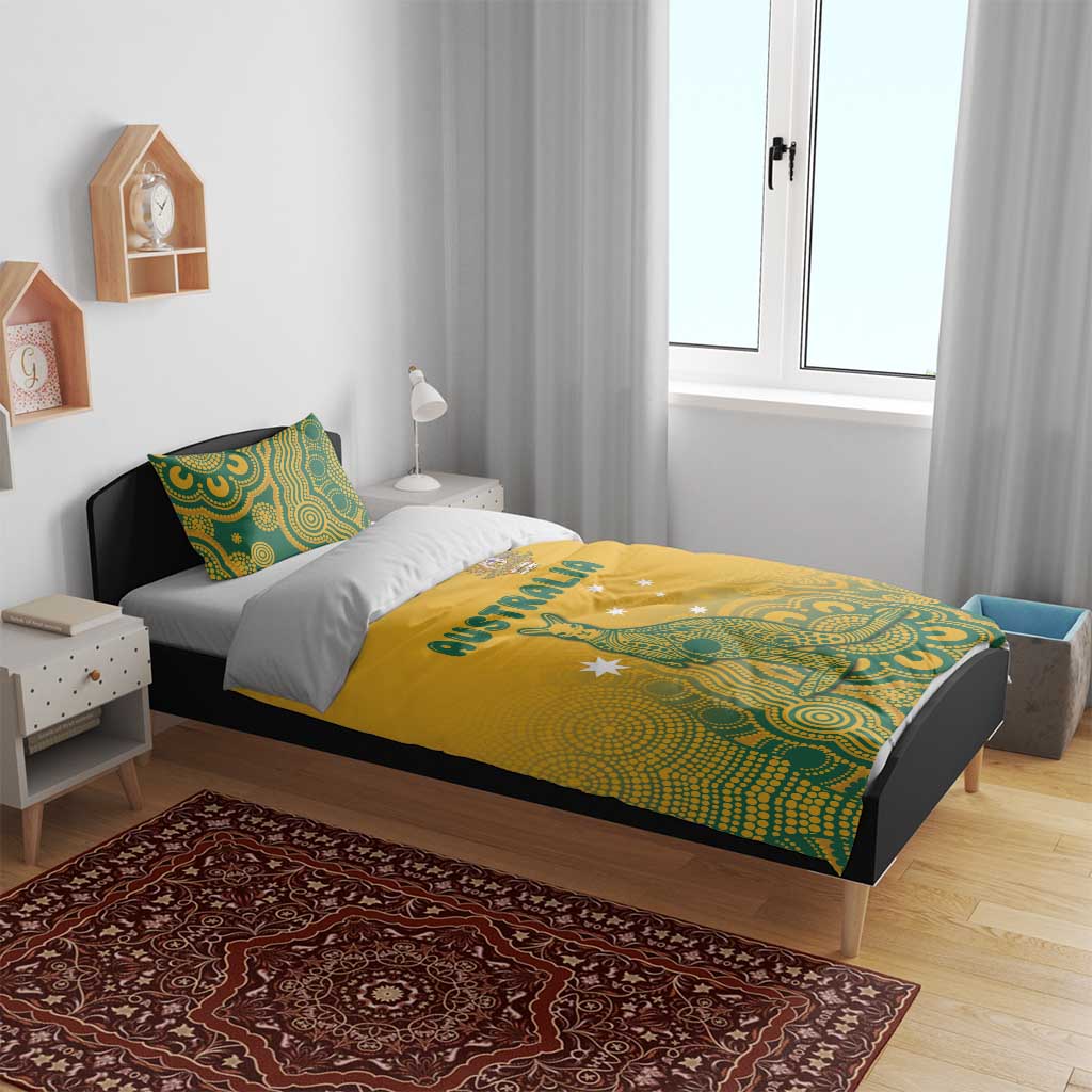 Australia Rugby Bedding Set Wallabies Aboriginal Pattern