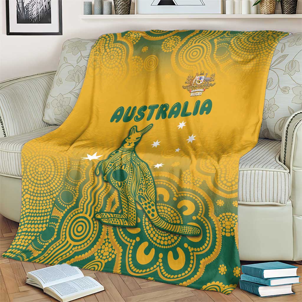 Australia Rugby Blanket Wallabies Aboriginal Pattern
