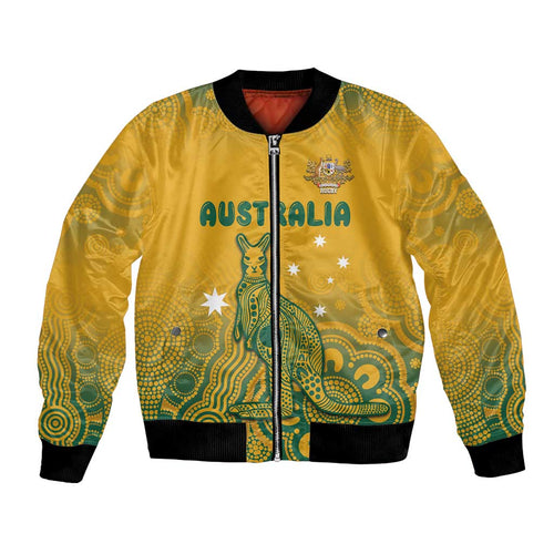 Australia Rugby Bomber Jacket Wallabies Aboriginal Pattern