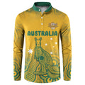 Australia Rugby Button Sweatshirt Wallabies Aboriginal Pattern