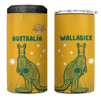 Australia Rugby 4 in 1 Can Cooler Tumbler Wallabies Aboriginal Pattern