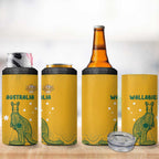 Australia Rugby 4 in 1 Can Cooler Tumbler Wallabies Aboriginal Pattern