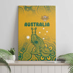 Australia Rugby Canvas Wall Art Wallabies Aboriginal Pattern