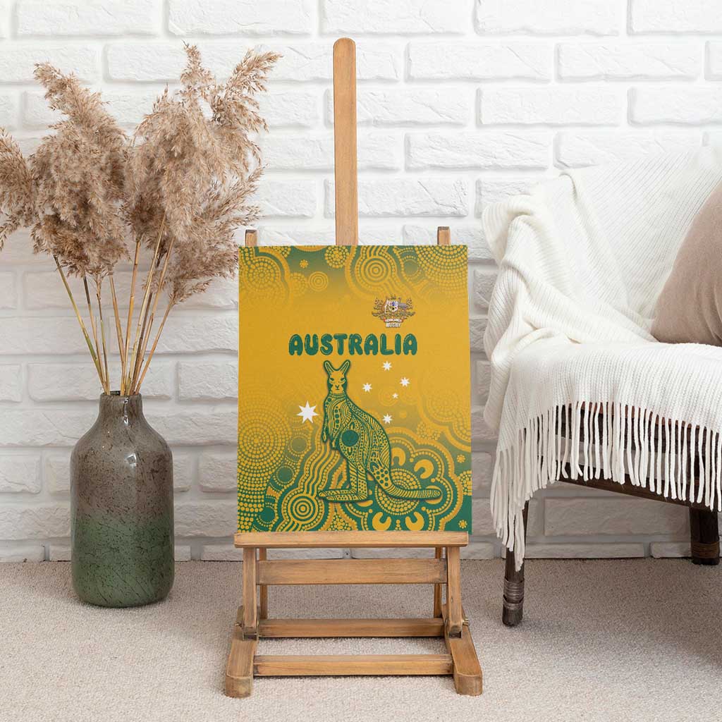 Australia Rugby Canvas Wall Art Wallabies Aboriginal Pattern