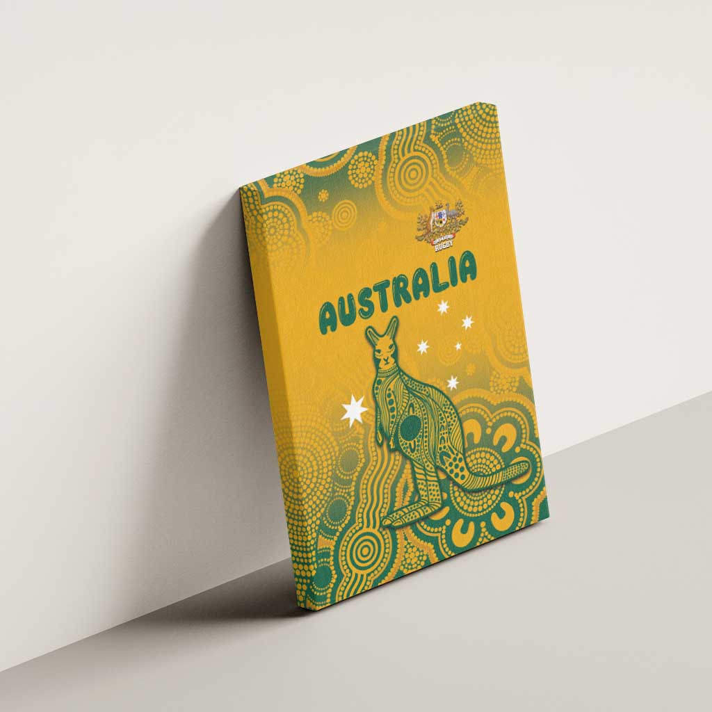 Australia Rugby Canvas Wall Art Wallabies Aboriginal Pattern