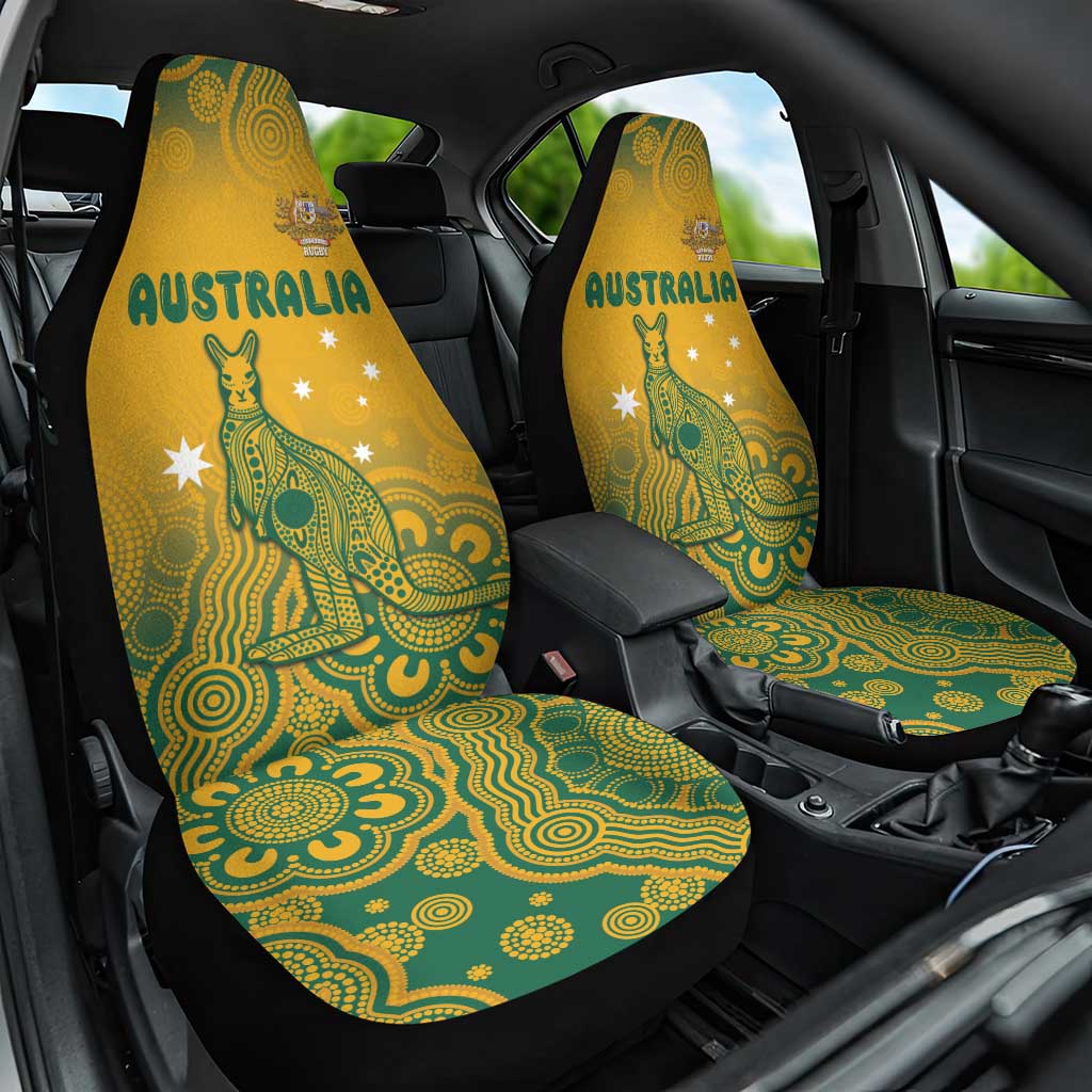 Australia Rugby Car Seat Cover Wallabies Aboriginal Pattern