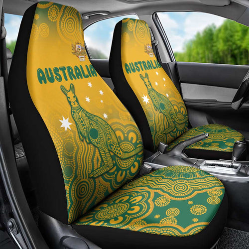 Australia Rugby Car Seat Cover Wallabies Aboriginal Pattern