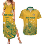 Australia Rugby Couples Matching Summer Maxi Dress and Hawaiian Shirt Wallabies Aboriginal Pattern