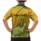 Australia Rugby Family Matching Mermaid Dress and Hawaiian Shirt Wallabies Aboriginal Pattern