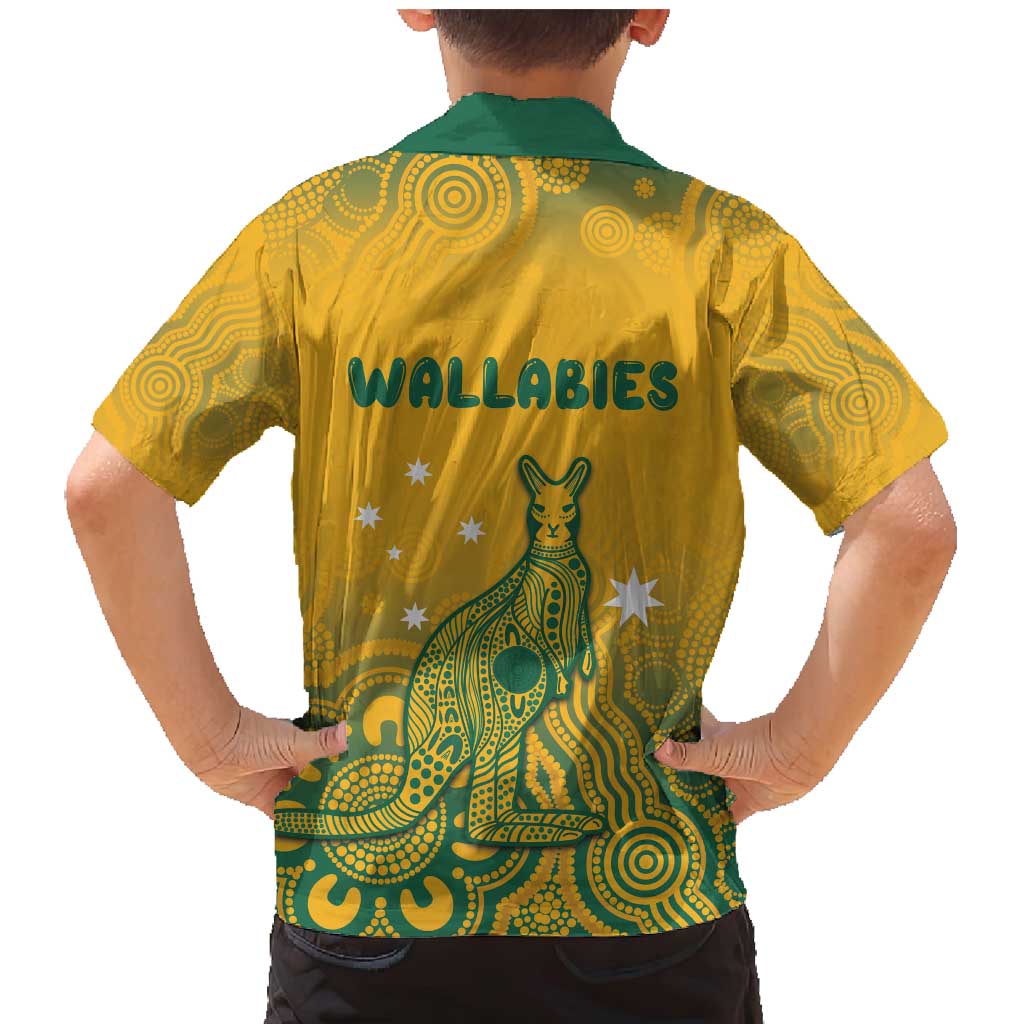 Australia Rugby Family Matching Mermaid Dress and Hawaiian Shirt Wallabies Aboriginal Pattern