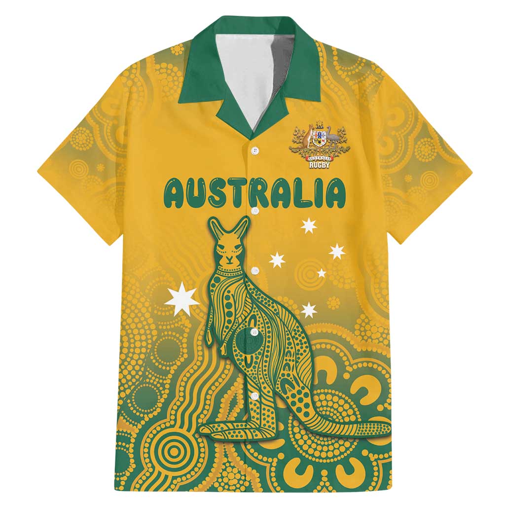 Australia Rugby Family Matching Mermaid Dress and Hawaiian Shirt Wallabies Aboriginal Pattern