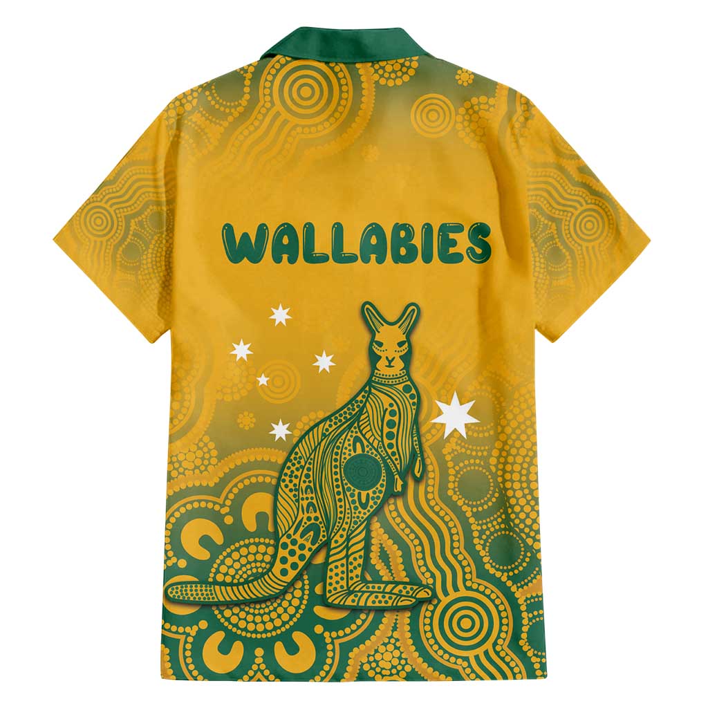 Australia Rugby Family Matching Off Shoulder Maxi Dress and Hawaiian Shirt Wallabies Aboriginal Pattern
