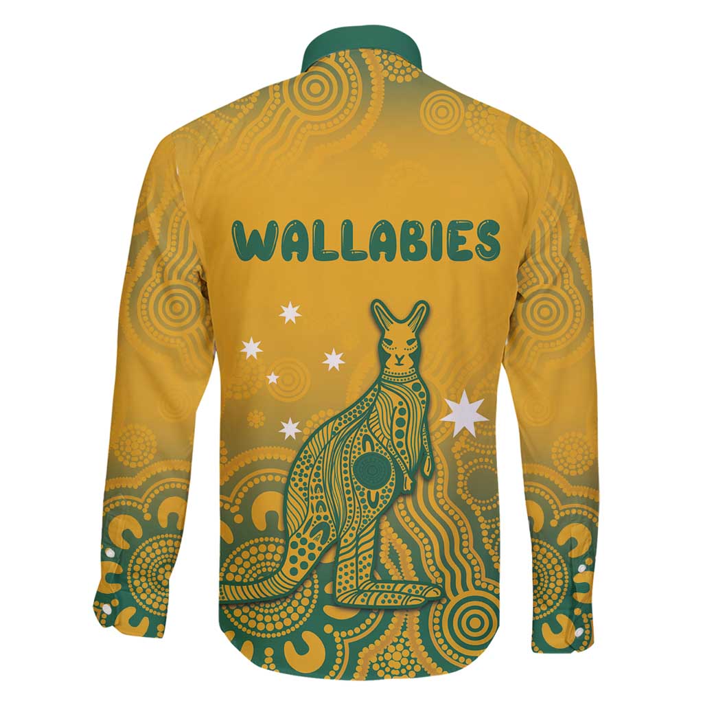 Australia Rugby Family Matching Off Shoulder Short Dress and Hawaiian Shirt Wallabies Aboriginal Pattern