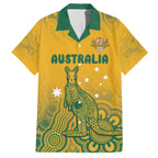 Australia Rugby Family Matching Summer Maxi Dress and Hawaiian Shirt Wallabies Aboriginal Pattern