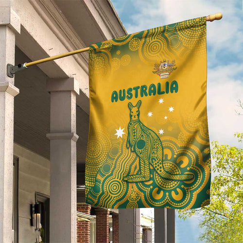 Australia Rugby Garden Flag Wallabies Aboriginal Pattern