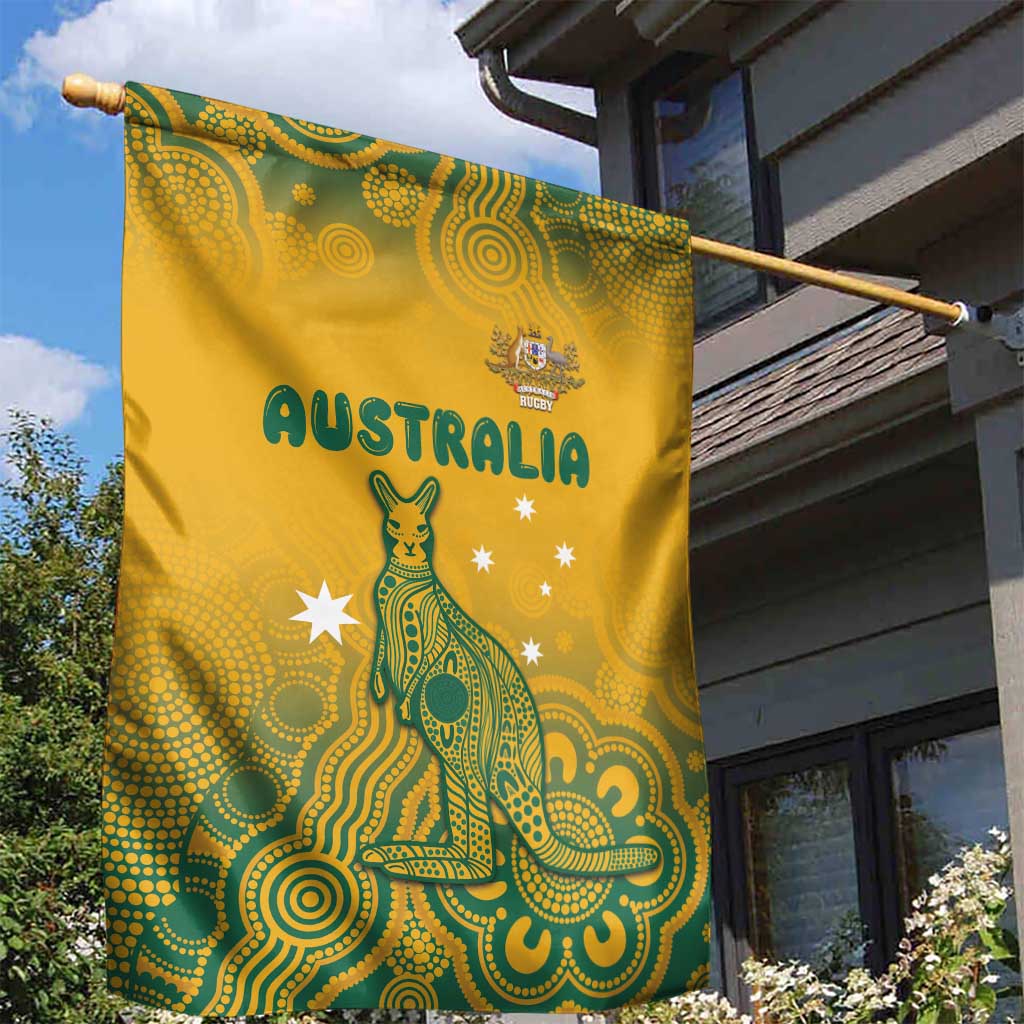 Australia Rugby Garden Flag Wallabies Aboriginal Pattern