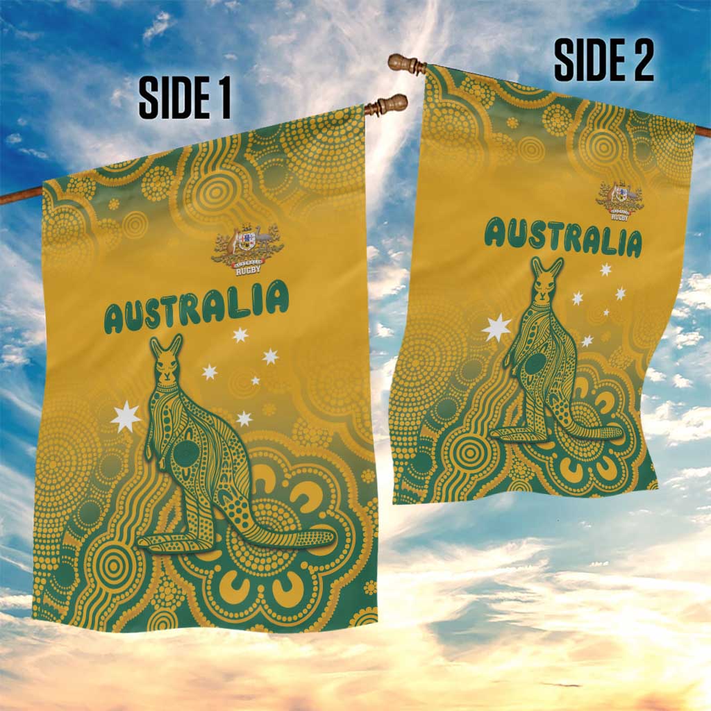 Australia Rugby Garden Flag Wallabies Aboriginal Pattern