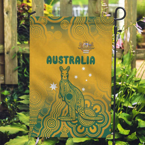 Australia Rugby Garden Flag Wallabies Aboriginal Pattern