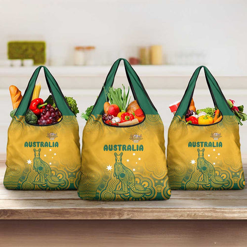 Australia Rugby Grocery Bag Wallabies Aboriginal Pattern