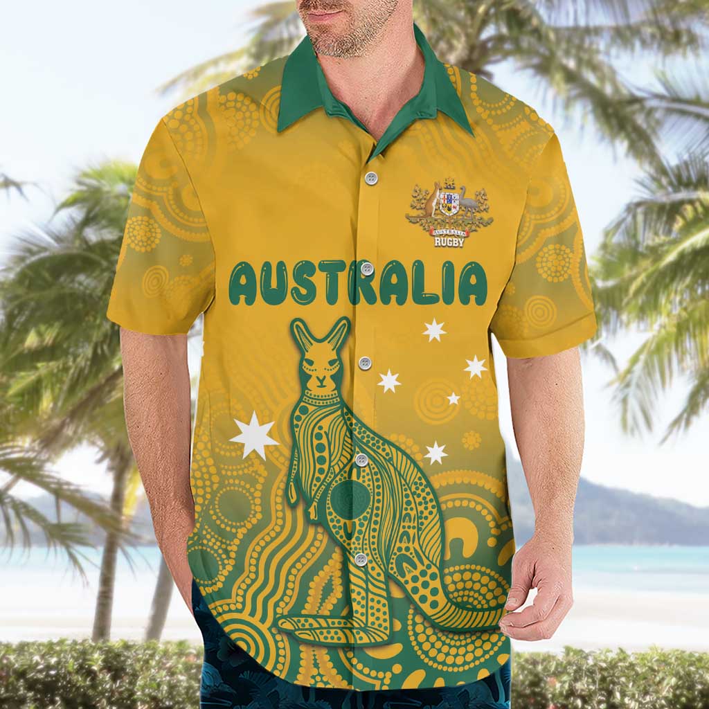 Australia Rugby Hawaiian Shirt Wallabies Aboriginal Pattern
