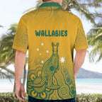 Australia Rugby Hawaiian Shirt Wallabies Aboriginal Pattern