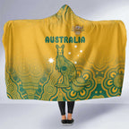 Australia Rugby Hooded Blanket Wallabies Aboriginal Pattern