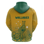 Australia Rugby Hoodie Wallabies Aboriginal Pattern