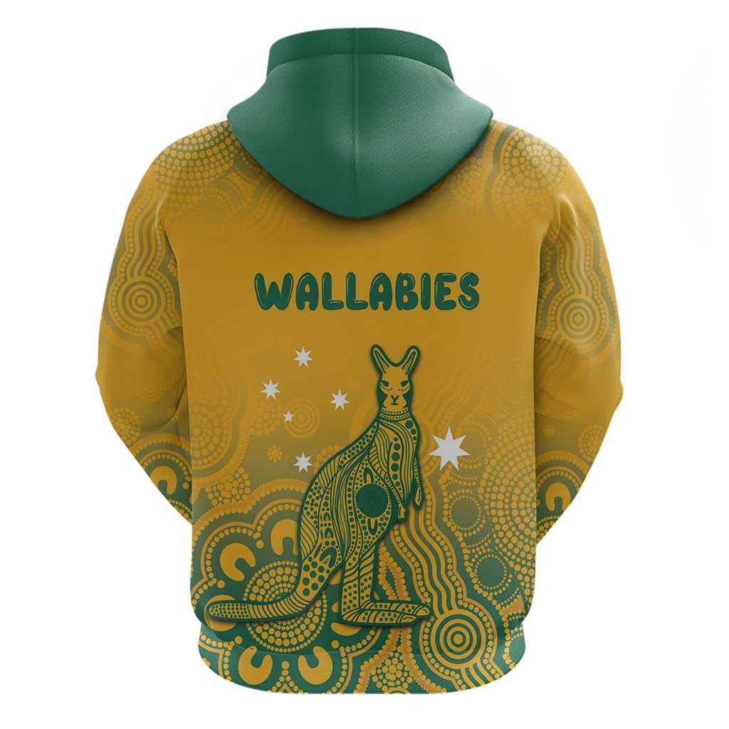 Australia Rugby Hoodie Wallabies Aboriginal Pattern