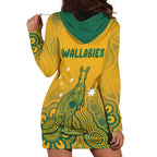 Australia Rugby Hoodie Dress Wallabies Aboriginal Pattern
