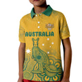 Australia Rugby Kid Polo Shirt Wallabies Aboriginal Pattern