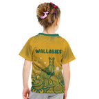 Australia Rugby Kid T Shirt Wallabies Aboriginal Pattern