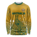 Australia Rugby Long Sleeve Shirt Wallabies Aboriginal Pattern