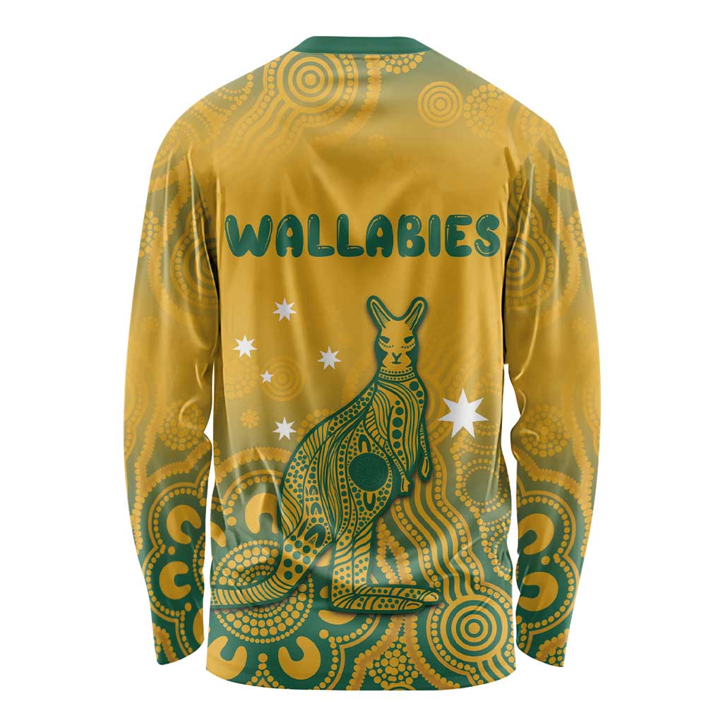 Australia Rugby Long Sleeve Shirt Wallabies Aboriginal Pattern
