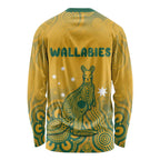 Australia Rugby Long Sleeve Shirt Wallabies Aboriginal Pattern