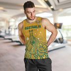 Australia Rugby Men Tank Top Wallabies Aboriginal Pattern