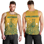 Australia Rugby Men Tank Top Wallabies Aboriginal Pattern