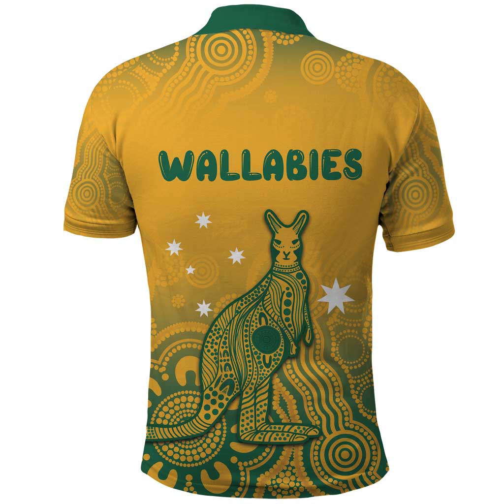 Australia Rugby Polo Shirt Wallabies Aboriginal Pattern